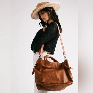 Free people Leslie leather tote (cognac)